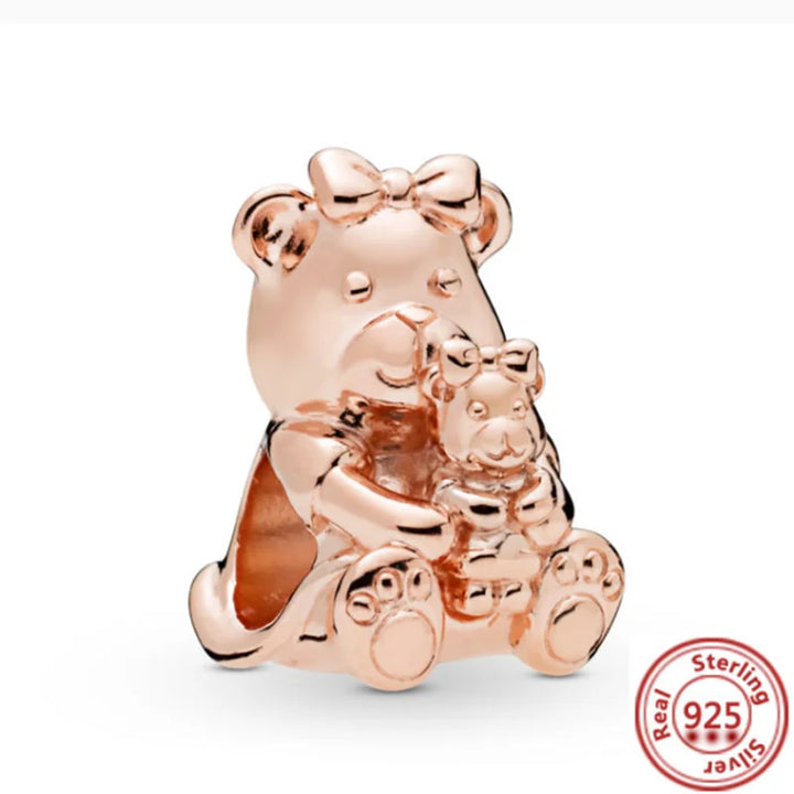 Silver Cartoon Cute Panda Bear Pendant for DIY Jewelry