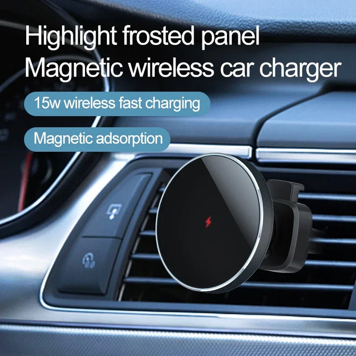 15W Magnetic Car Wireless Charger Stand for iPhone 15 14 13 12 Pro Max Samsung