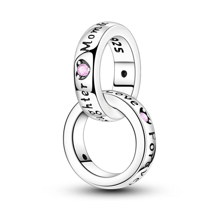 2025 New 925 Sterling Silver Pink Heart Charms Fit Pandora