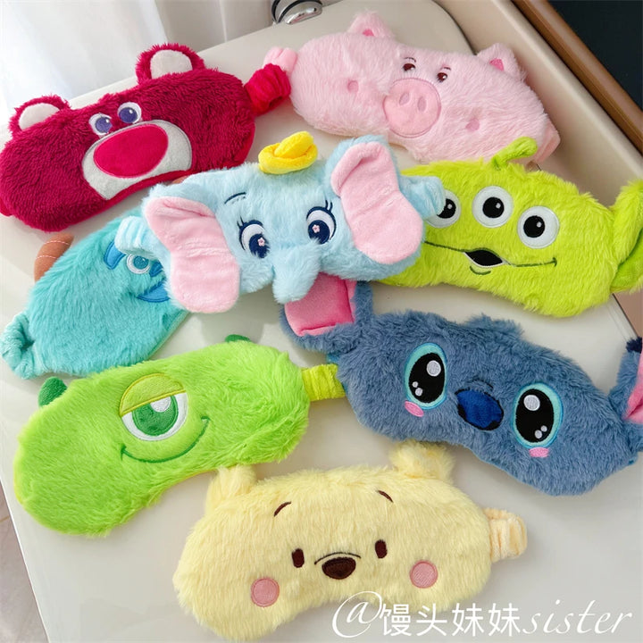 Cute Sleeping Eyepatch Stitch Dumbo Sullivan Plush Eye Mask