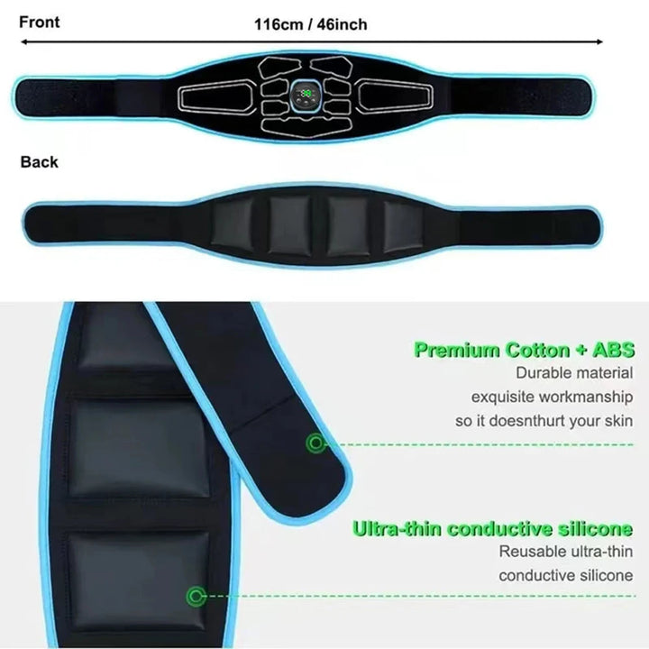 EMS Abdominal Toning Belt – Electric Muscle Stimulation for Toning, Slimming &amp; Shaping | Portable Waist Trainer &amp; Fitness Massager