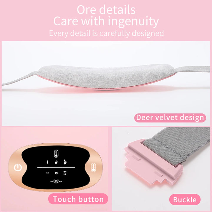 Electric Heating Massage Belt – Ultimate Menstrual Cramp Relief &amp; Comfort | Abdominal Heating Pad for Period Pain &amp; Discomfort