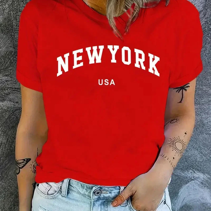 New York USA Graphic T-Shirt Casual Sporty Stylish Tee