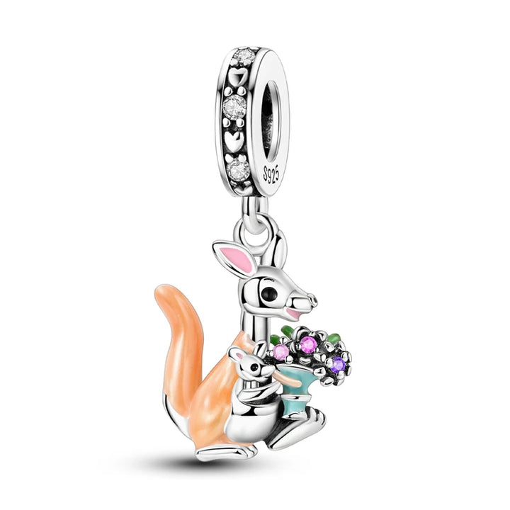 2025 New 925 Sterling Silver Pink Heart Charms Fit Pandora