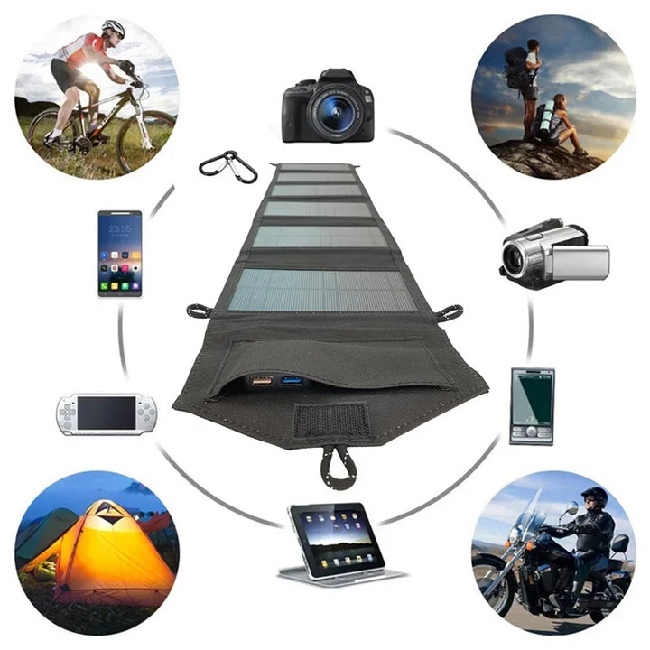 6-Fold 800W Foldable Solar Panel Portable Charger USB 5V DC