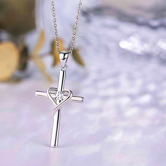 Radiant Grace – Delicate Cross Zirconia Necklace /  Chosen & Loved Jewelry Collection