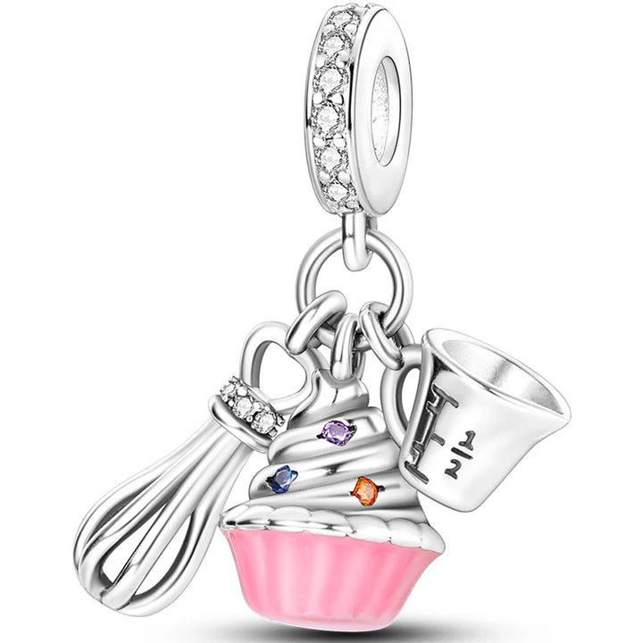 Sterling Silver CZ Dentist Tooth Charm Beads for Women