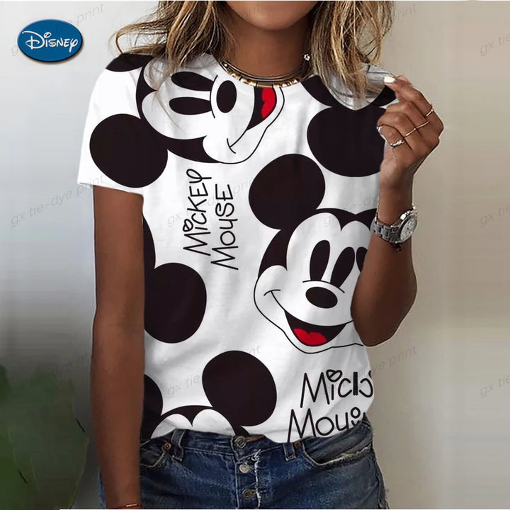 Disney Mickey & Minnie Women’s T-Shirt Cute Casual Top