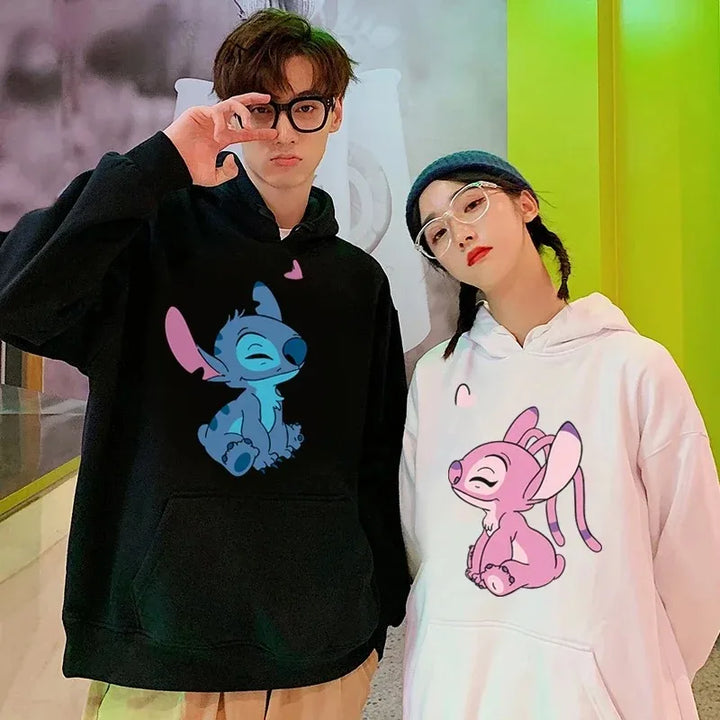 Creative Harajuku Fashion Men's Hoodie Black and White Casual