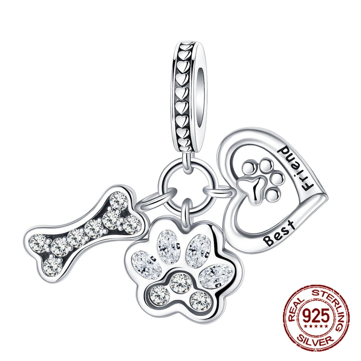 Silver Heart Pacifier Charm Beads for Jewelry