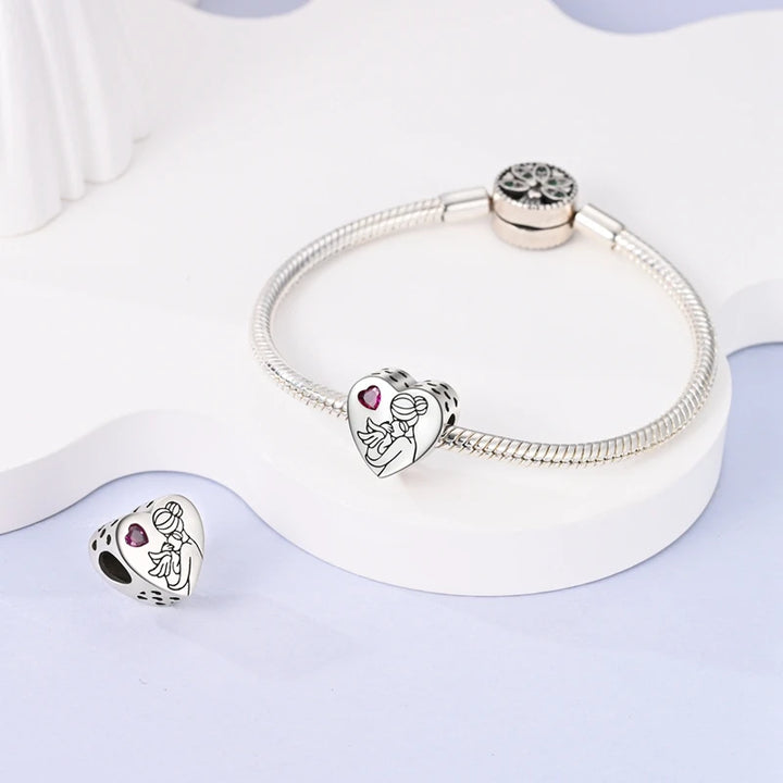 2025 New 925 Sterling Silver Pink Heart Charms Fit Pandora
