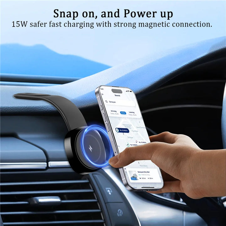 Magnetic Car Wireless Charger Fast Charging Phone Holder Dashboard