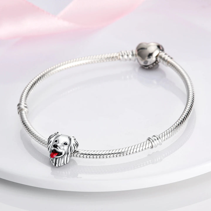 Dog Schnauzer French Bulldog Silver Plated Charm Beads