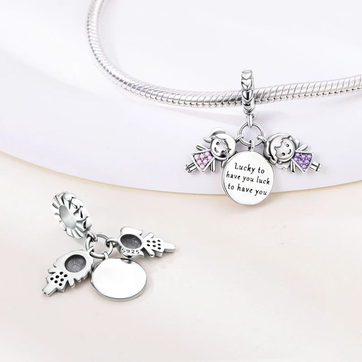 2025 New 925 Sterling Silver Pink Heart Charms Fit Pandora