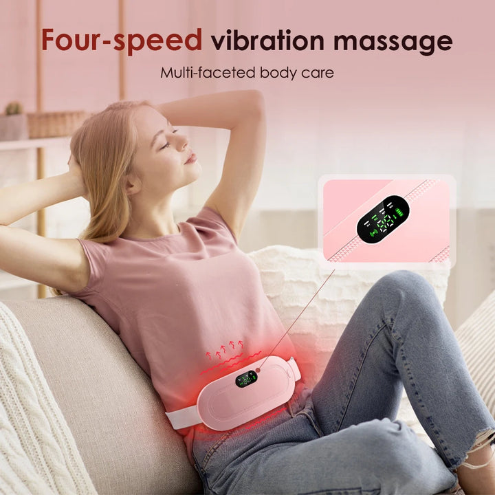 Electric Heating Massage Belt – Ultimate Menstrual Cramp Relief &amp; Comfort | Abdominal Heating Pad for Period Pain &amp; Discomfort