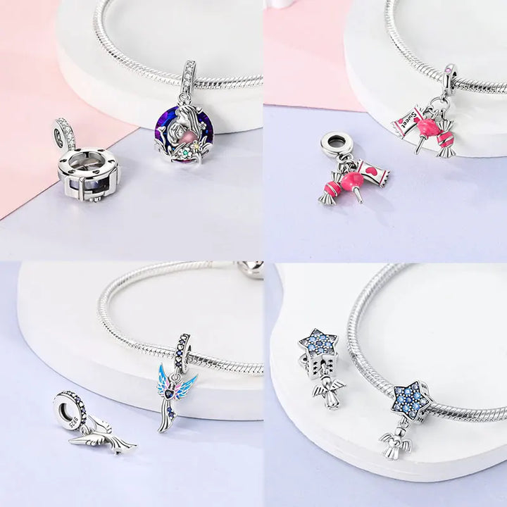 Sterling Silver CZ Dentist Tooth Charm Beads for Women
