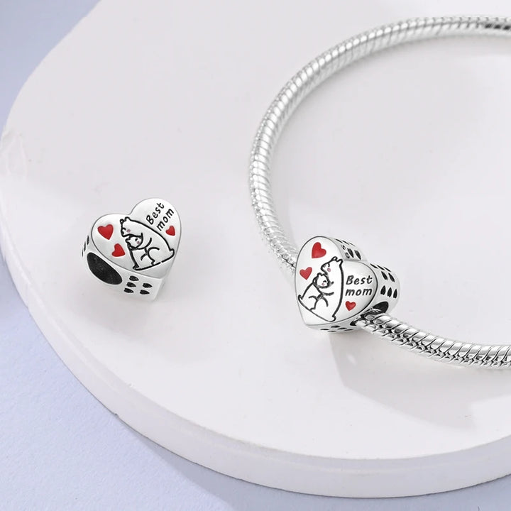 2025 New 925 Sterling Silver Pink Heart Charms Fit Pandora
