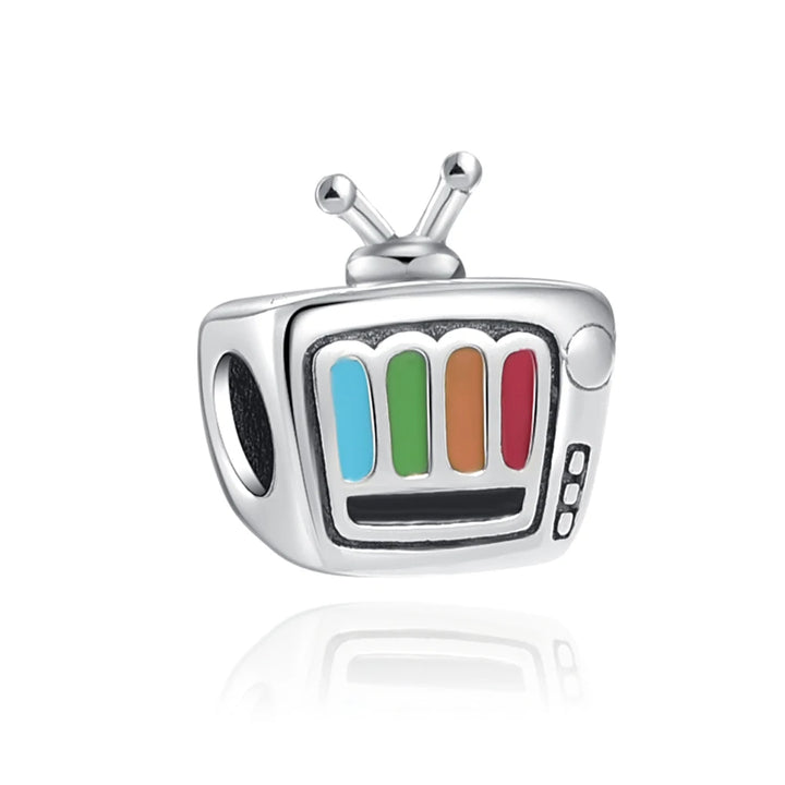 Silver Camera Phone Headset Charm Pendant