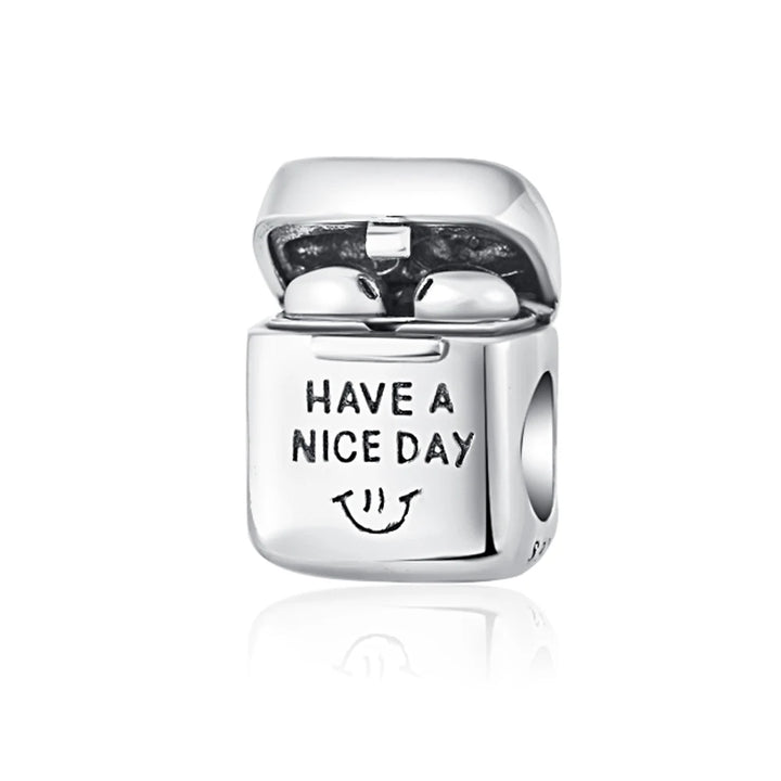Silver Camera Phone Headset Charm Pendant