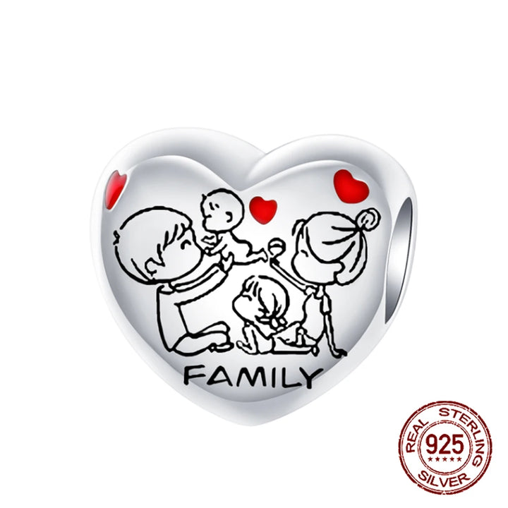 Silver Heart Pacifier Charm Beads for Jewelry