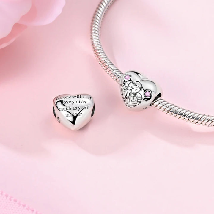 2025 New 925 Sterling Silver Pink Heart Charms Fit Pandora