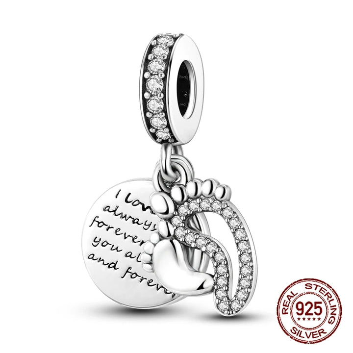 Silver Heart Pacifier Charm Beads for Jewelry