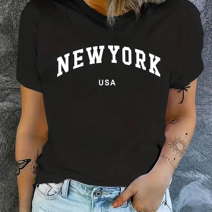 New York USA Graphic T-Shirt Casual Sporty Stylish Tee