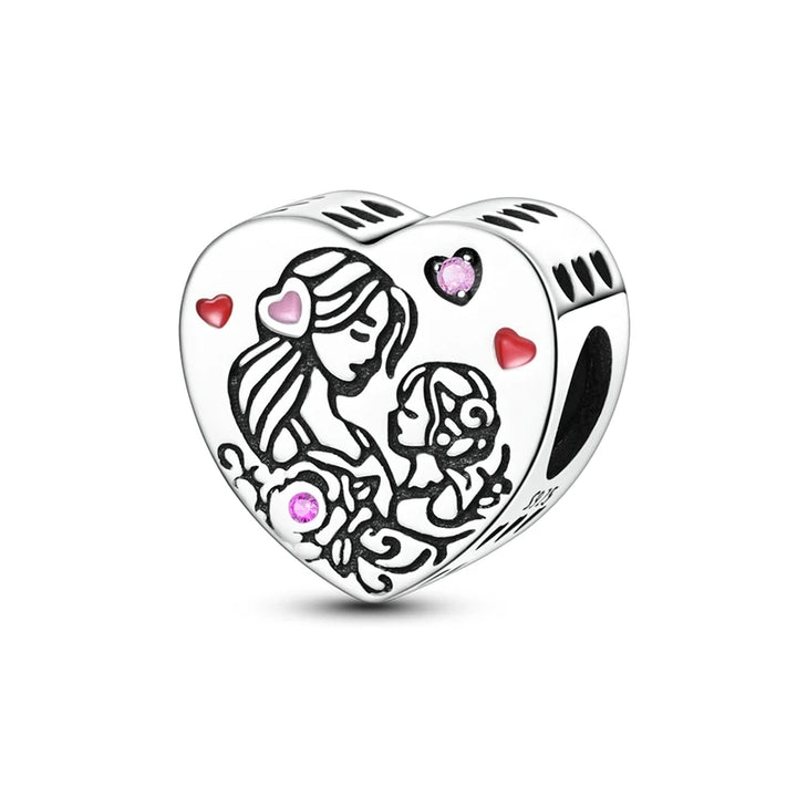 2025 New 925 Sterling Silver Pink Heart Charms Fit Pandora
