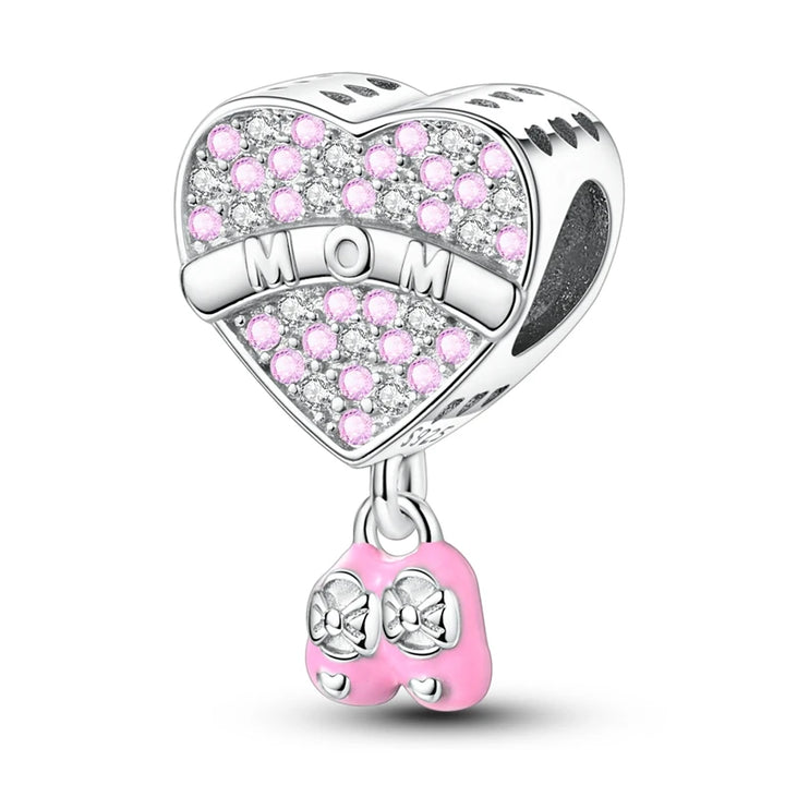 2025 New 925 Sterling Silver Pink Heart Charms Fit Pandora