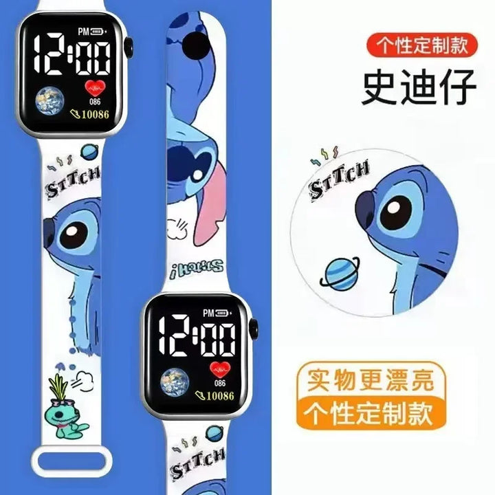 New Disney Stitch Color Printed LED Student Watch Y1