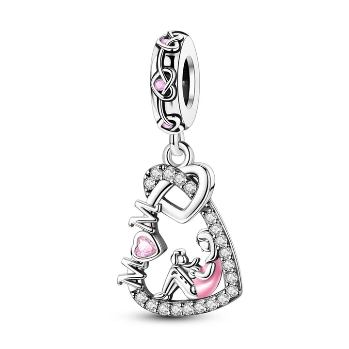 2025 New 925 Sterling Silver Pink Heart Charms Fit Pandora
