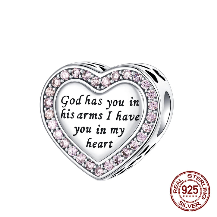 Silver Heart Pacifier Charm Beads for Jewelry