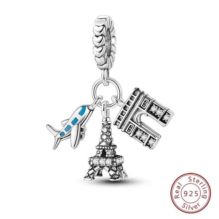 925 Sterling Silver Famous Attractions Eiffel Tower Charms