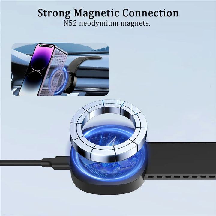 Magnetic Car Wireless Charger Fast Charging Phone Holder Dashboard